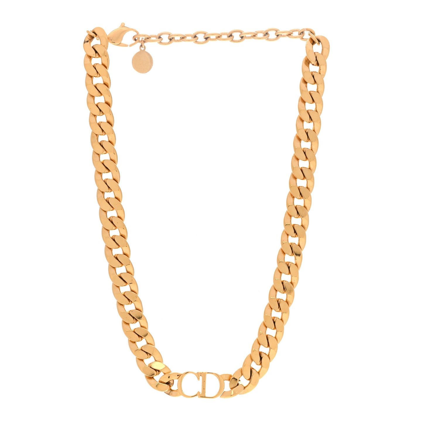 Metal CD Choker Necklace Gold