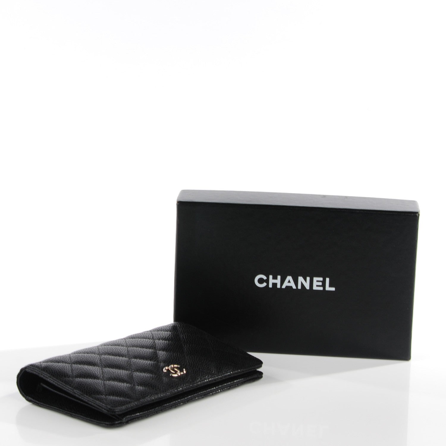 Chanel Caviar Quilted Yen Wallet Black 4 of 7