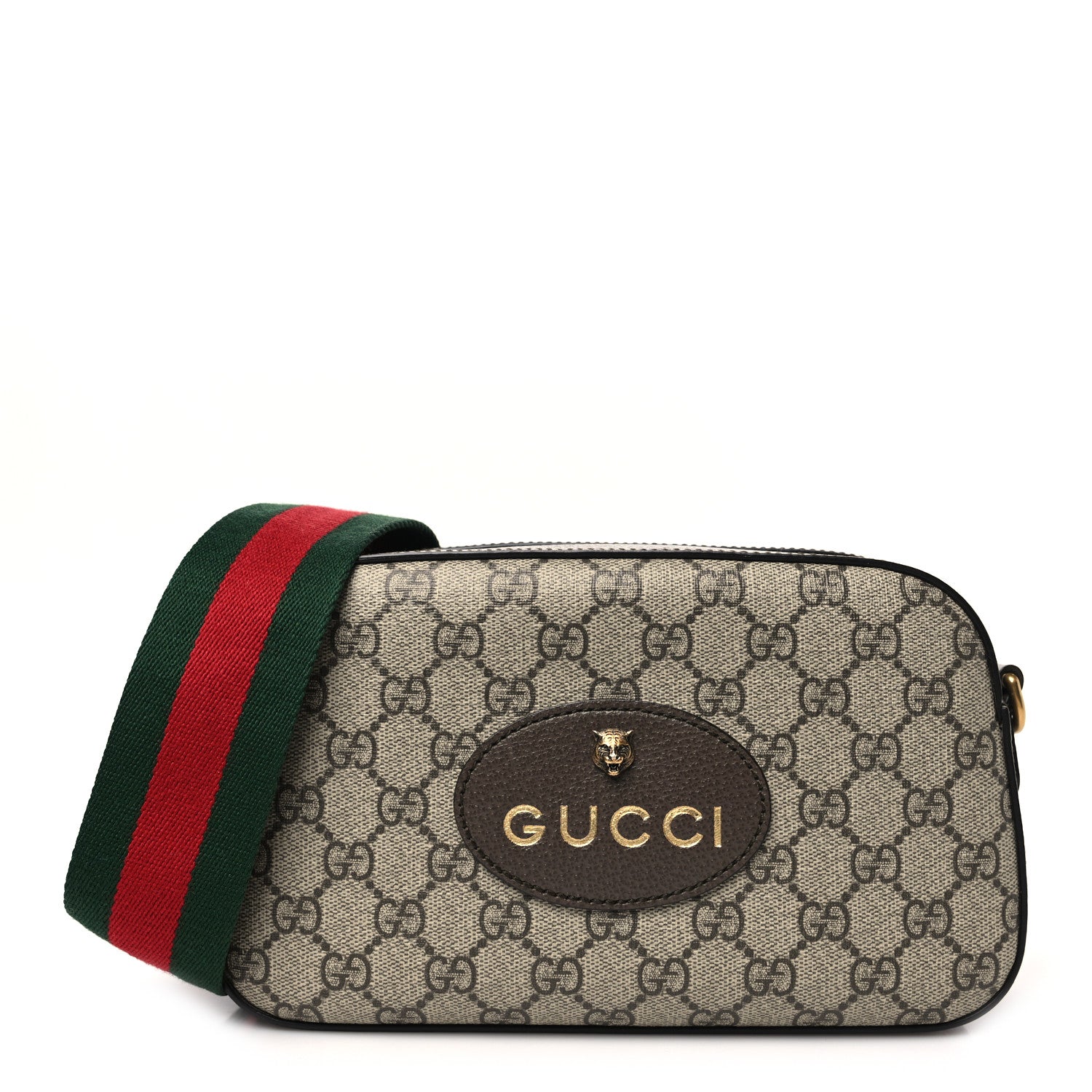 Gucci GG Supreme Monogram Web Neo Vintage Shoulder Bag Beige New Acero Crop 1 of 11