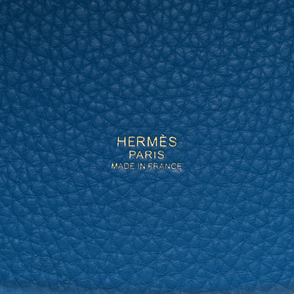Hermes Taurillon Clemence Picotin Lock 22 MM Bleu Zanzibar 6 of 13