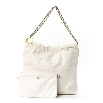 Chanel Shiny Calfskin Quilted Small Chanel 22 White 3 of 11