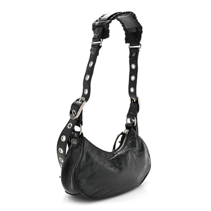 Balenciaga Agneau Arena Lunar New Year Graffiti Logo Le Cagole Shoulder Bag XS Black 4 of 11