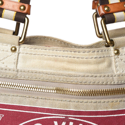 Louis Vuitton Toile Globe Shopper Cabas MM Red 16 of 21