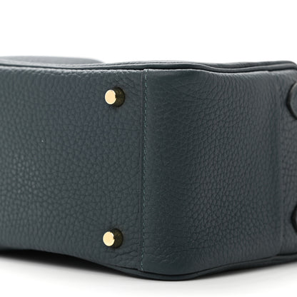 Hermes Taurillon Clemence Mini Lindy 20 Vert Cypress 10 of 11