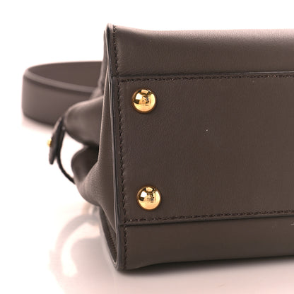 Fendi Vitello Seta Suede FF Mini Peekaboo Iconic Satchel Chocolate Sigaro Marrone 9 of 11