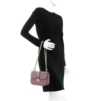 Valentino Garavani Vitello Small Glam Lock Rockstud Flap Dark Mauve 3 of 7