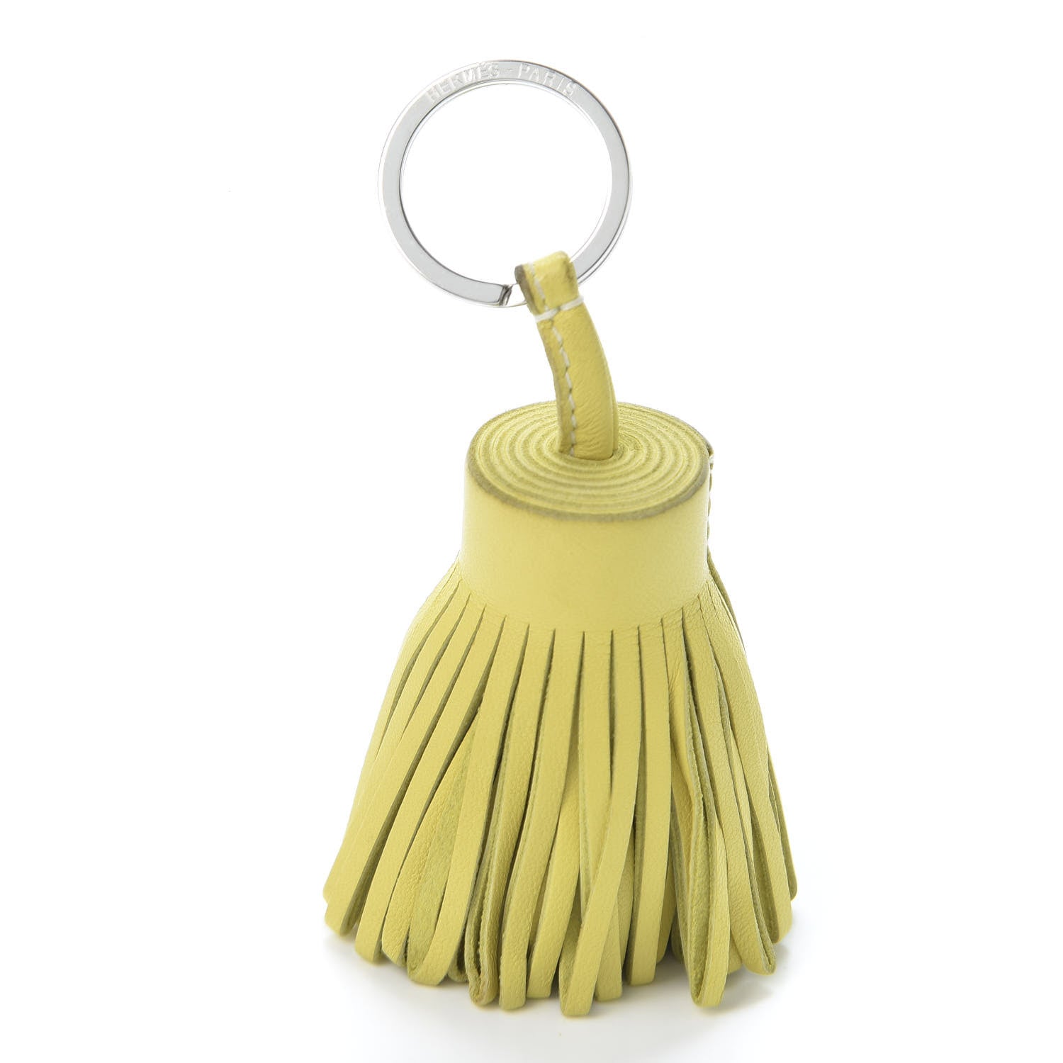 Hermes Lambskin Carmen Tassel Key Holder Soufre 2 of 4