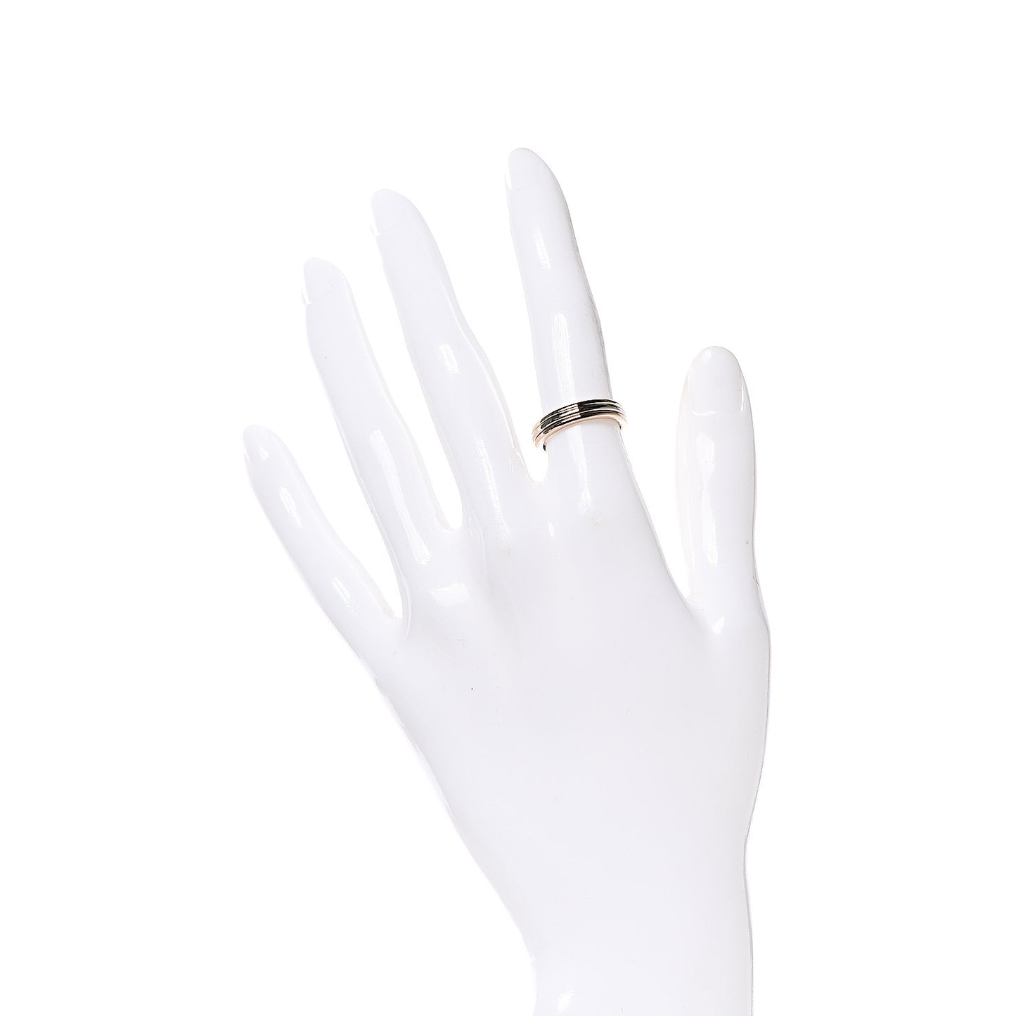18K Pink White Yellow Gold 3.5mm Trinity Wedding Band Ring 49 4.75