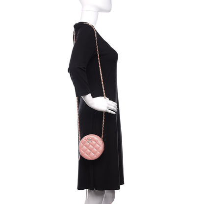 Chanel Iridescent Caviar Resin Quilted Round Clutch With Chain Pink 2 of 9