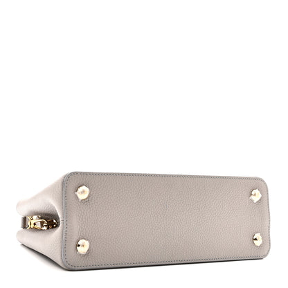 Louis Vuitton Taurillon Moonstone Capucines MM  Galet 4 of 10
