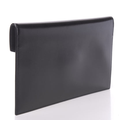 Saint Laurent Smooth Shiny Calfskin Monogram Uptown Pouch Black 3 of 6