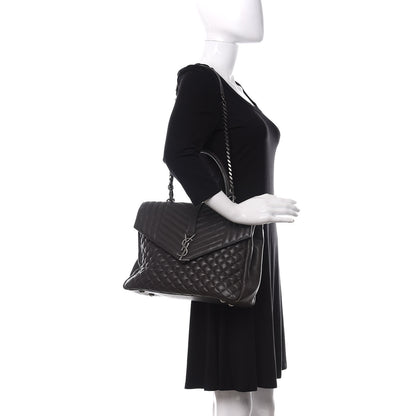 Saint Laurent Sheepskin Tri-quilt Monogram Large College Satchel Asphalt 2 of 18