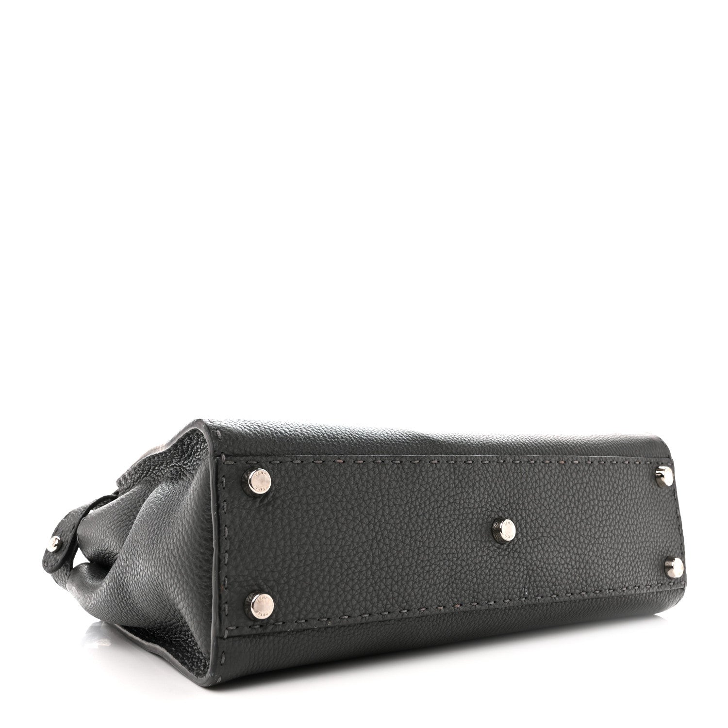 Fendi Cuoio Romano Selleria Bi-Color Medium Peekaboo Iconic Satchel Asfalto Latte 4 of 14