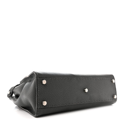 Fendi Cuoio Romano Selleria Bi-Color Medium Peekaboo Iconic Satchel Asfalto Latte 4 of 14