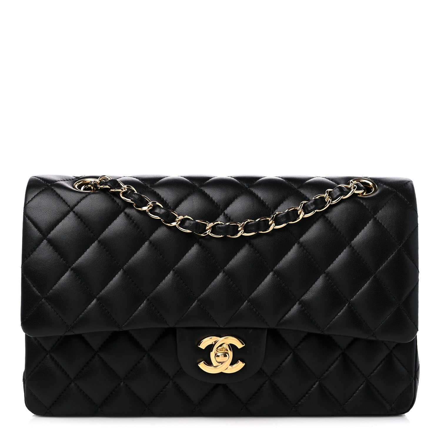 Chanel Lambskin Quilted Medium Double Flap Black 1 of 13