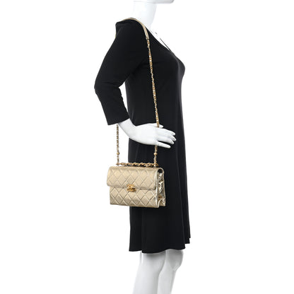 Chanel Metallic Lambskin Quilted CC Chain Flap Gold 3 of 10