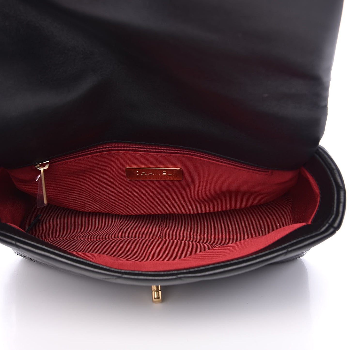 Goatskin Quilted Medium 19 Flap Black