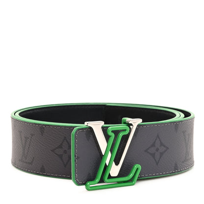 Louis Vuitton Monogram Eclipse Taigarama 40mm LV Initiales Reversible Belt 95 38 Green 1 of 6
