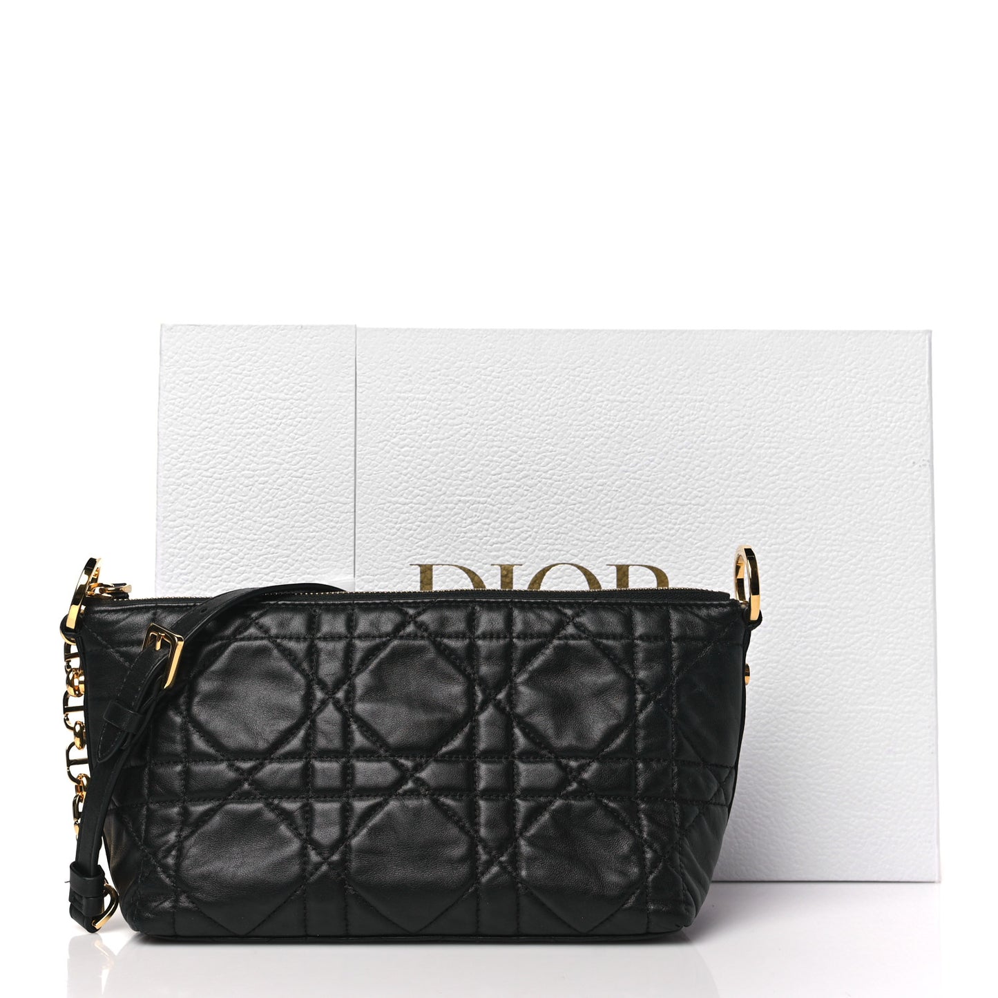 Lambskin Macrocannage DiorStar Hobo Bag Black