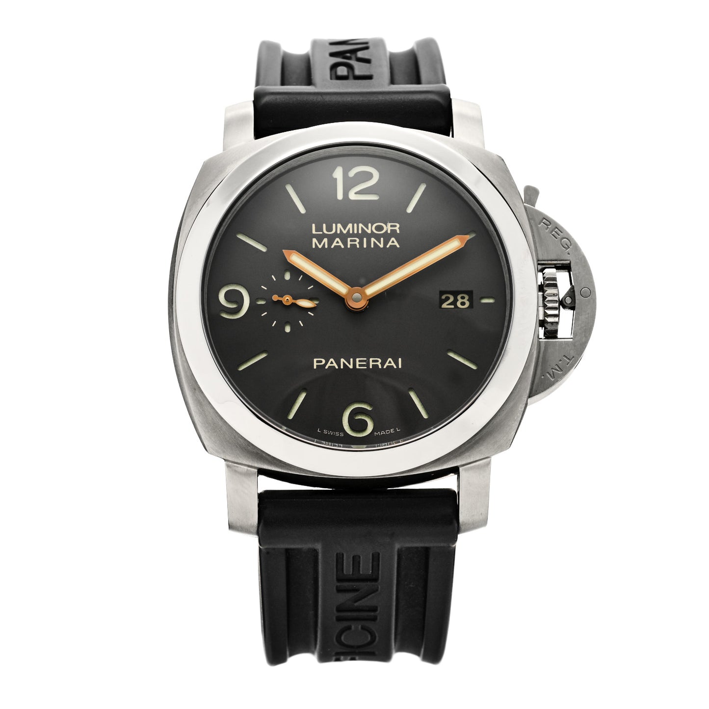 Titanium Rubber 44mm Luminor Marina 1950 3 Days Automatic Watch Black PAM00351