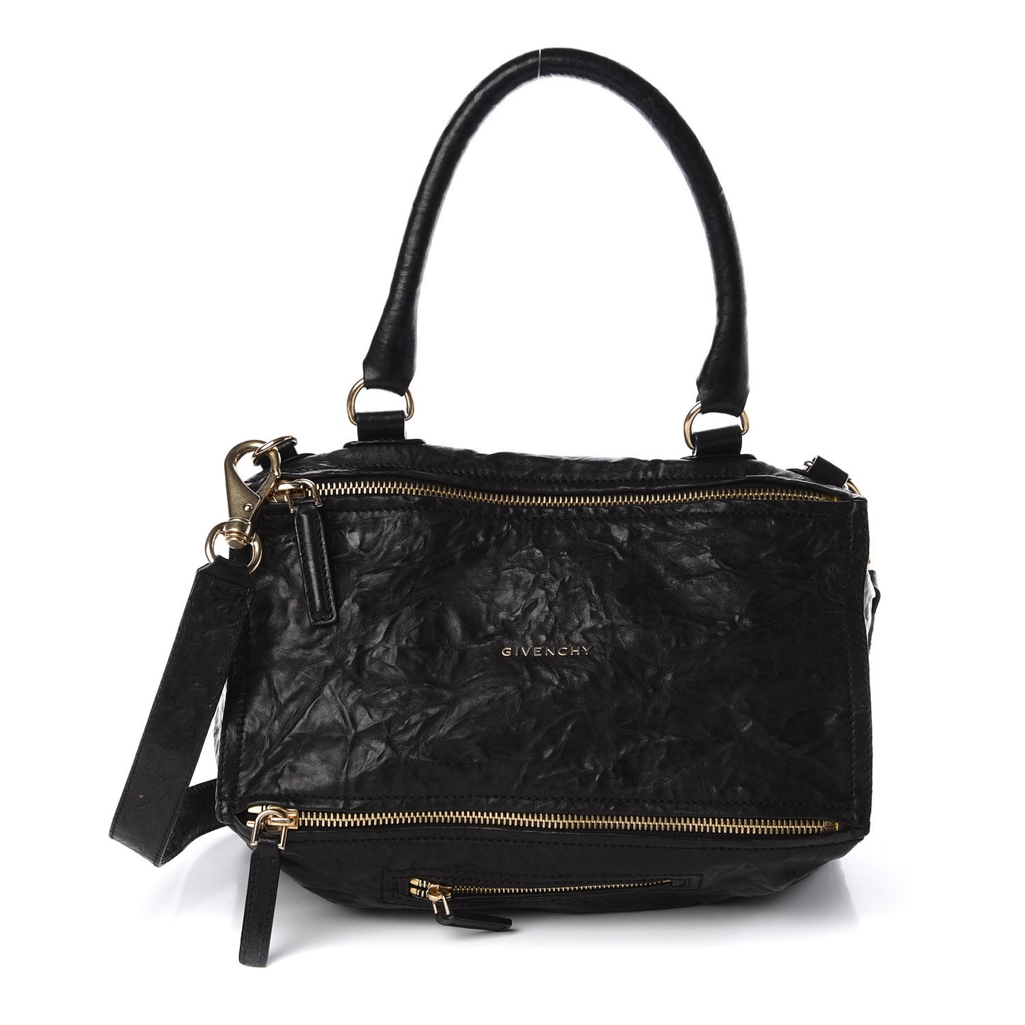 Tumbled Sheepskin Medium Pandora Bag Black