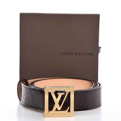 Louis Vuitton Vernis LV Frame Belt 85 34 Amarante 9 of 9