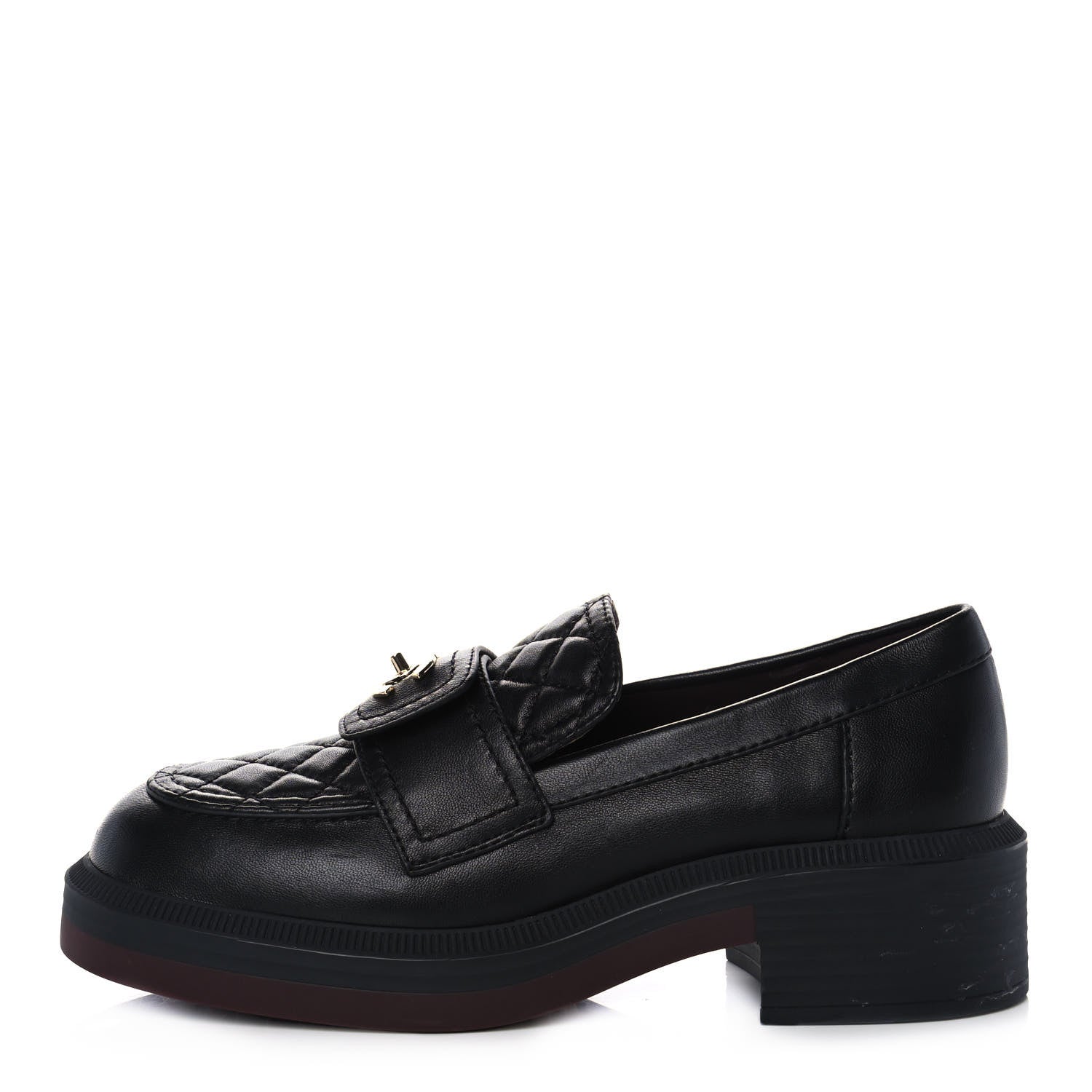 Chanel Lambskin Quilted CC Turnlock Loafers 38 Black 1 of 9