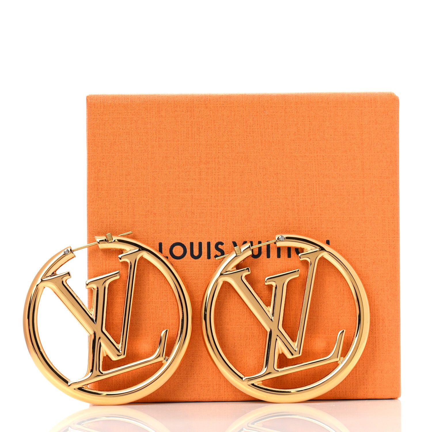 Louis Vuitton Metal Louise Hoop Earrings Gold 5 of 5