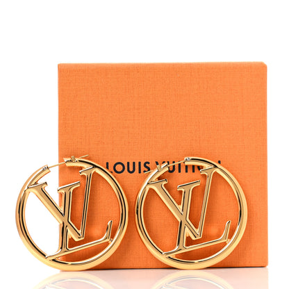 Louis Vuitton Metal Louise Hoop Earrings Gold 5 of 5