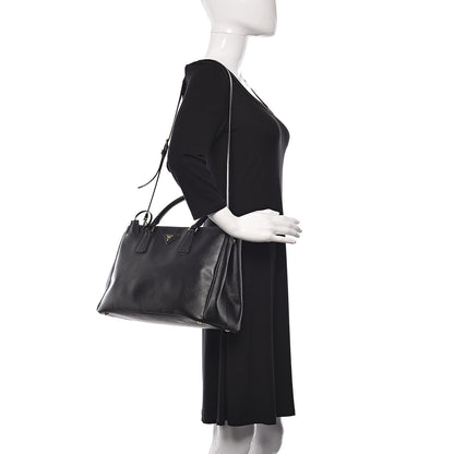 Prada Saffiano Medium Galleria Double Zip Tote Black 2 of 29