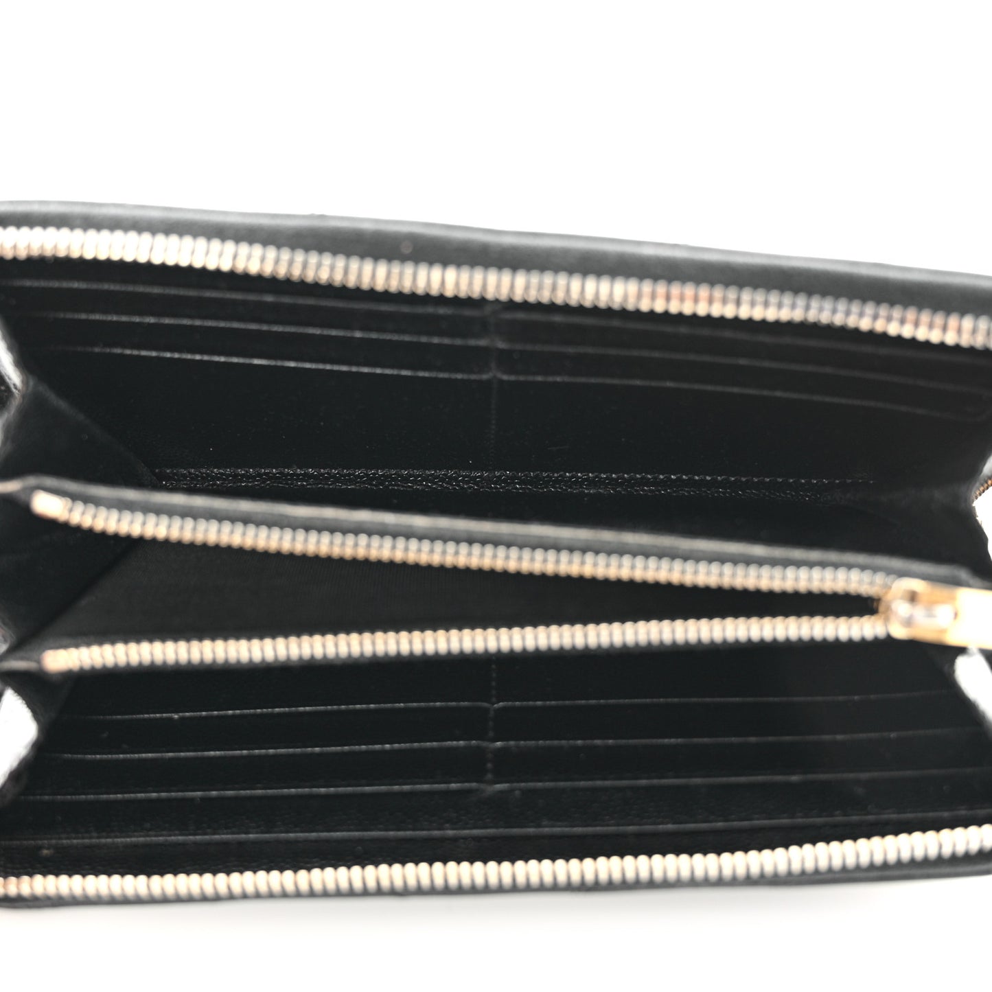 Grain De Poudre Matelasse Chevron Monogram Zip Around Wallet Black