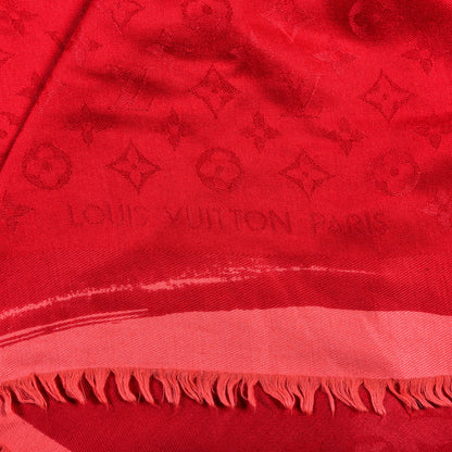 Louis Vuitton Silk Wool Monogram Arty Shawl Pink 3 of 3