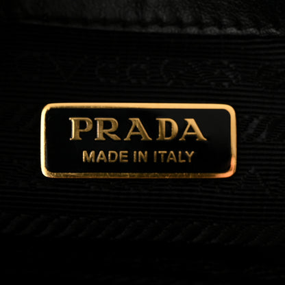 Prada Saffiano Lux Logo Embossed Large Shoulder Tote Handbag Black 6 of 11
