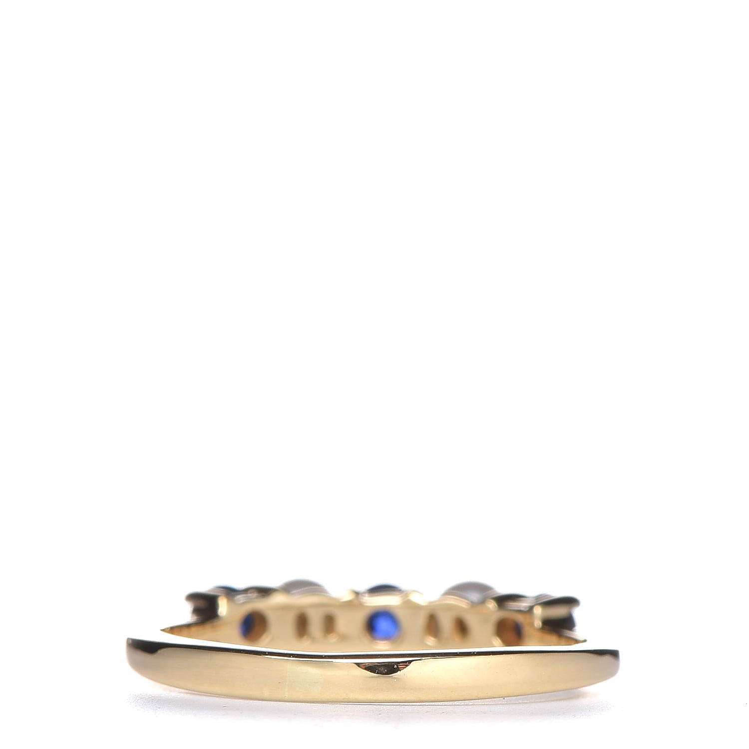 Tiffany 18K Yellow Gold Blue Sapphire Pearl Ring 48 4.5 4 of 5