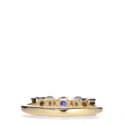 Tiffany 18K Yellow Gold Blue Sapphire Pearl Ring 48 4.5 4 of 5