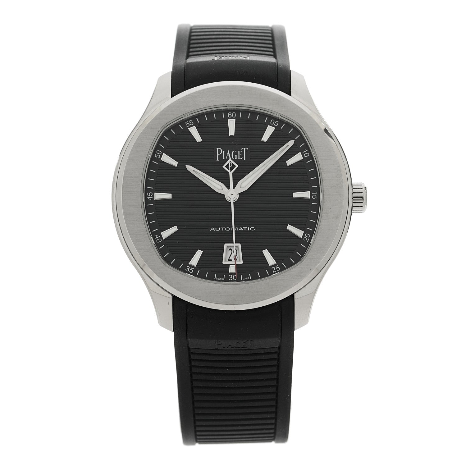 Piaget Stainless Steel Rubber 42mm Polo Date Automatic Watch Black 1 of 5