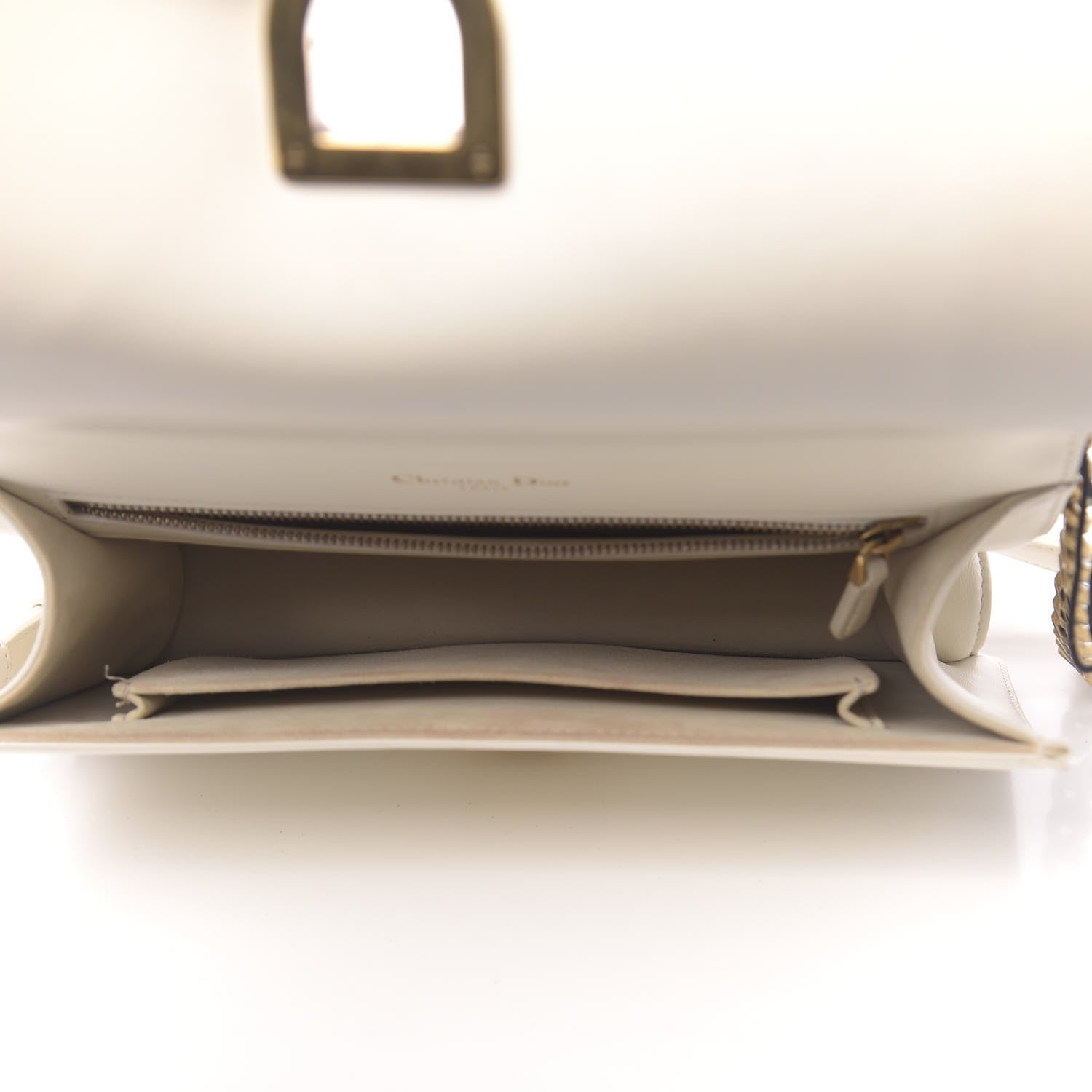 Christian Dior Lambskin Studded Medium Diorama Flap Bag Latte 5 of 16