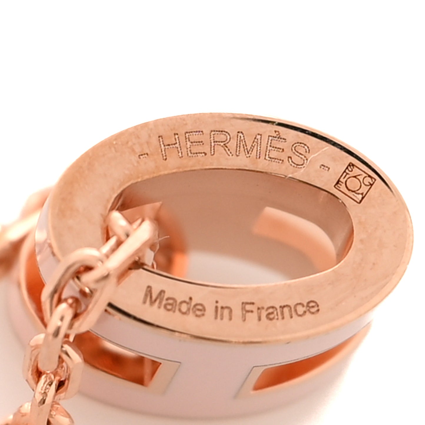 Lacquered Rose Gold Mini Pop H Pendant Necklace Rose Dragee