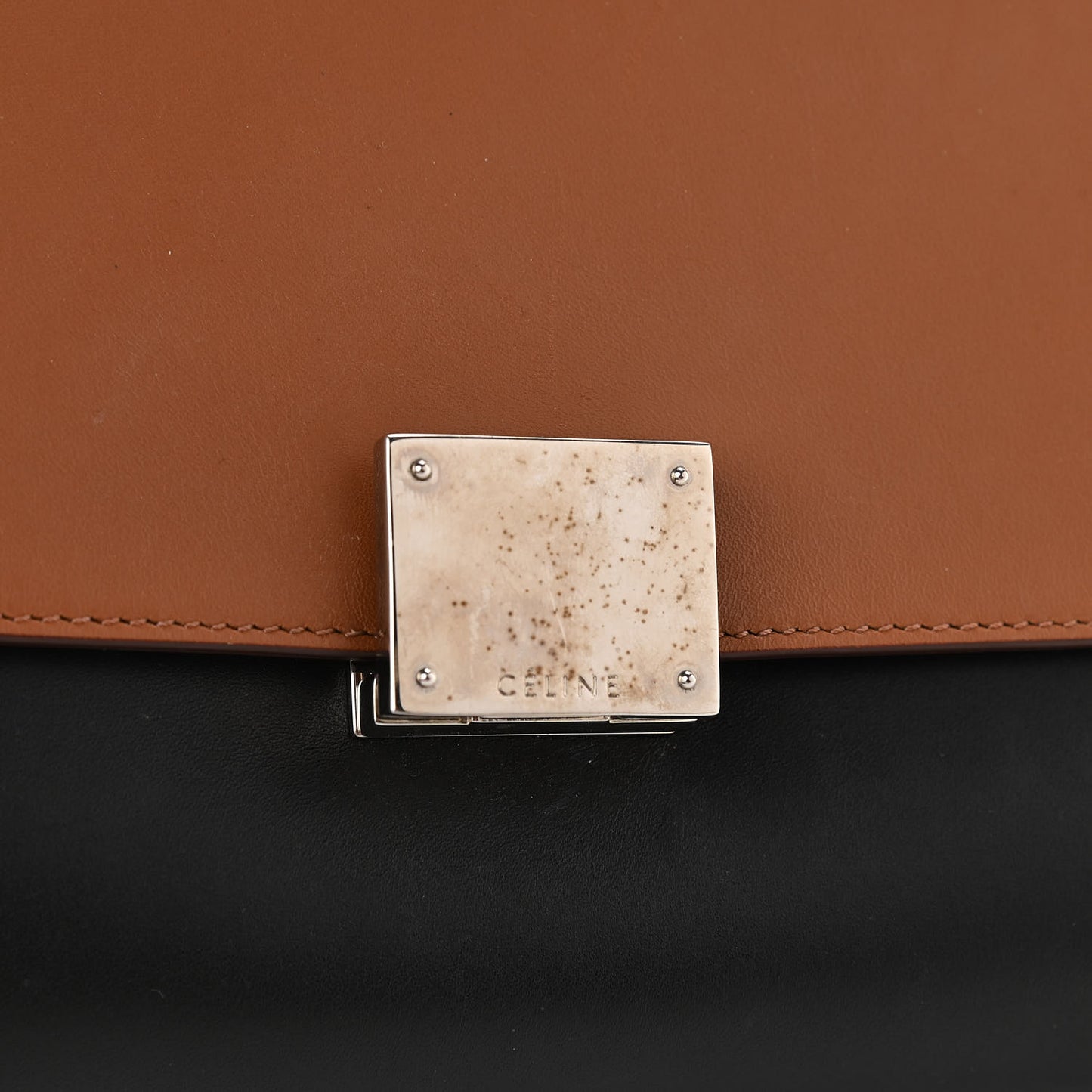 Smooth Calfskin Suede Small Tri-Color Trapeze White