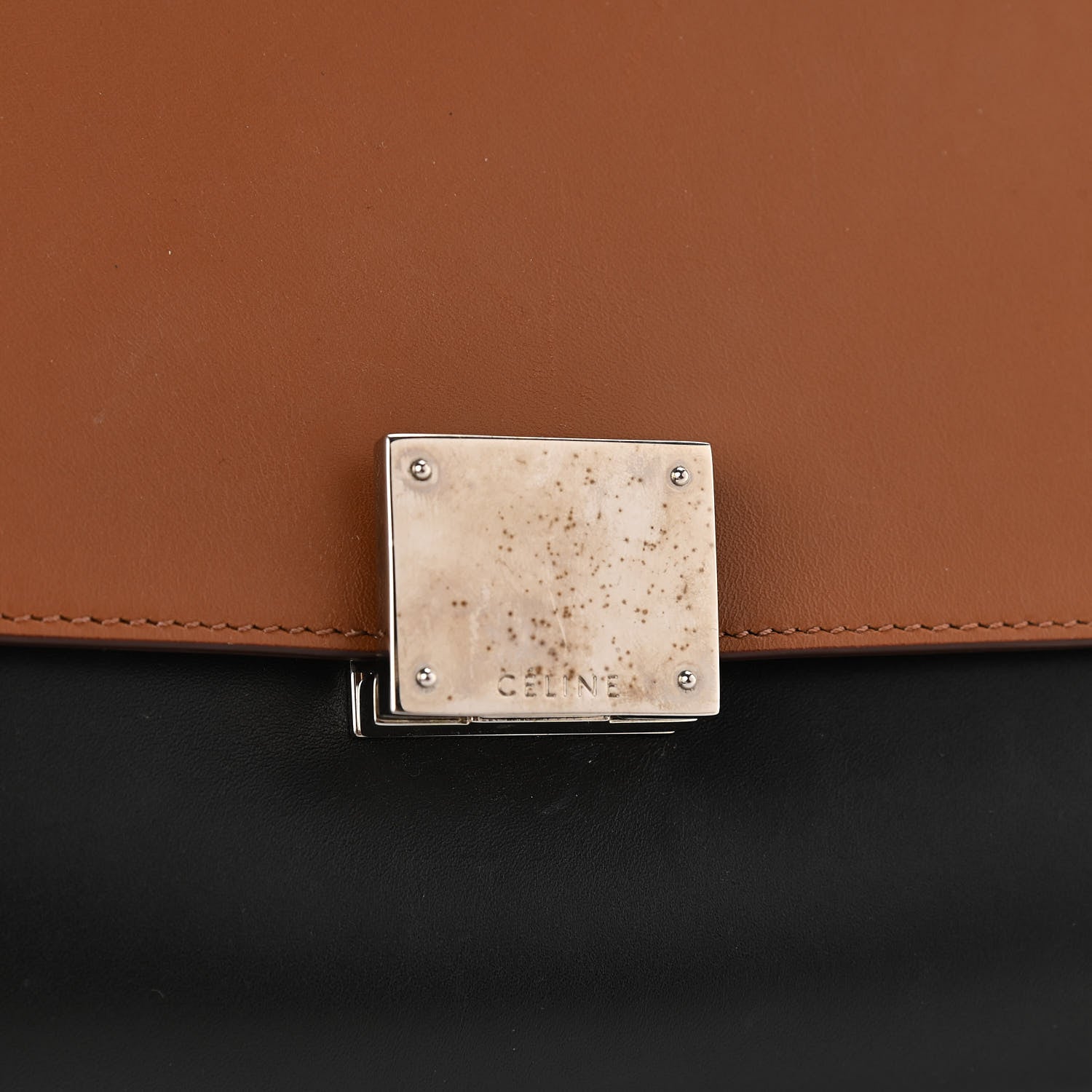 Celine Smooth Calfskin Suede Small Tri-Color Trapeze White 10 of 13