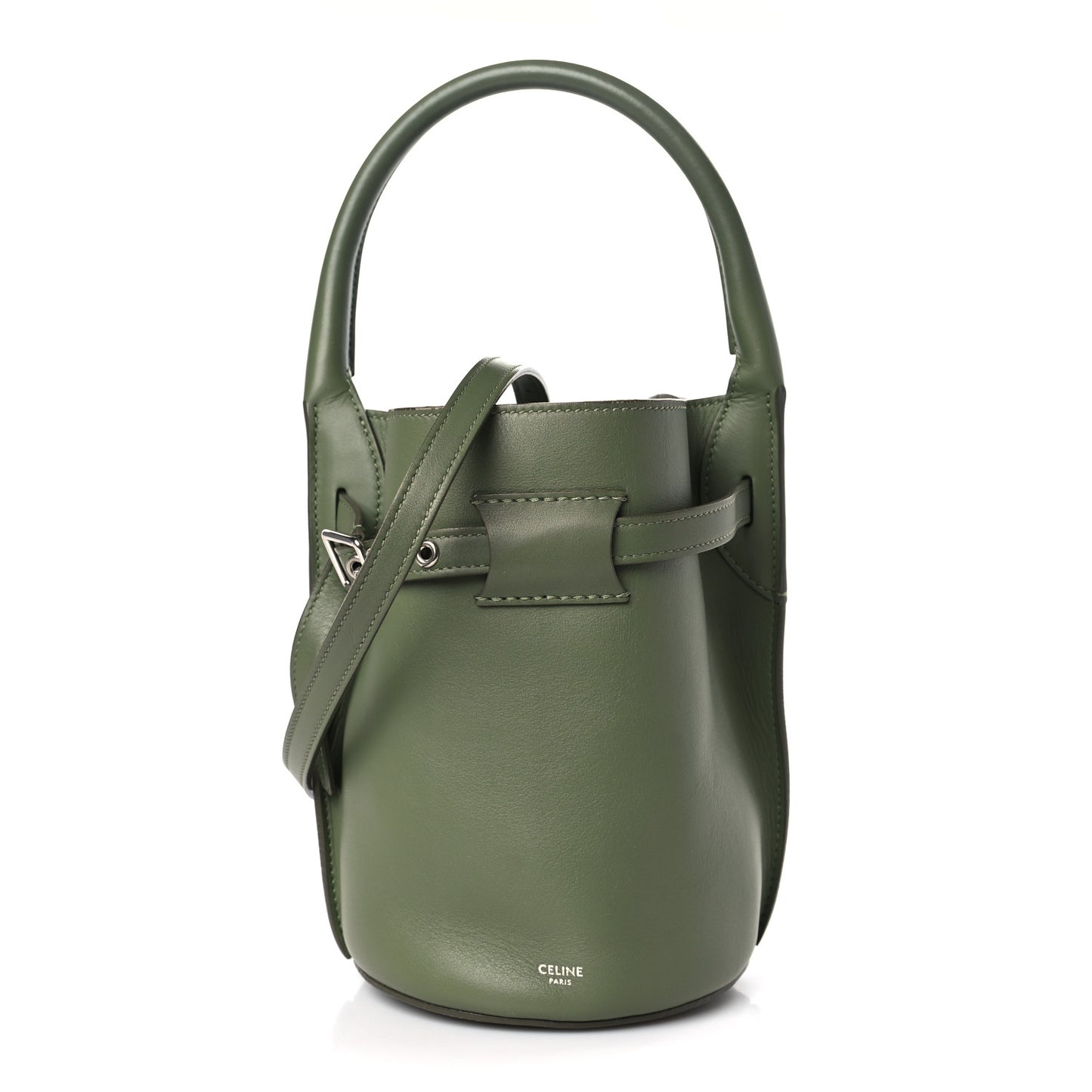 Smooth Calfskin Nano Big Bag Bucket Army Green