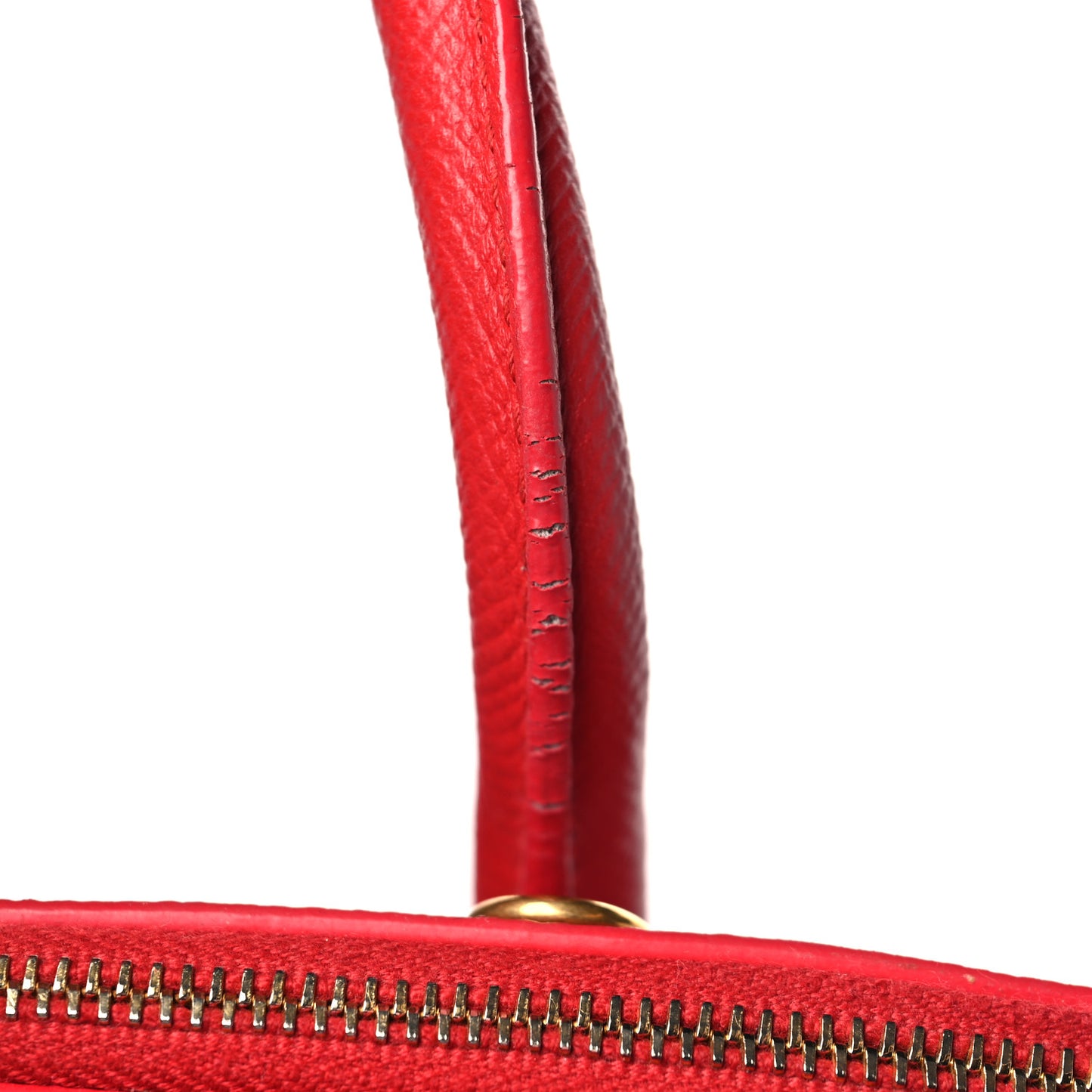 Grained Calfskin M Ville Top Handle Bag Rouge Coquelicot
