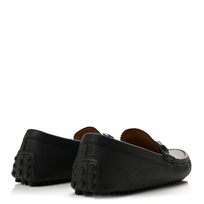Gucci Road Calfskin Web Mens Horsebit Driver Loafers 10 Black 5 of 12