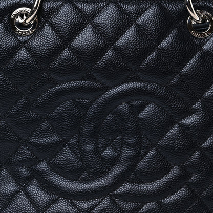 Chanel Caviar Quilted Grand Shopping Tote GST Dark Navy Blue 8 of 10