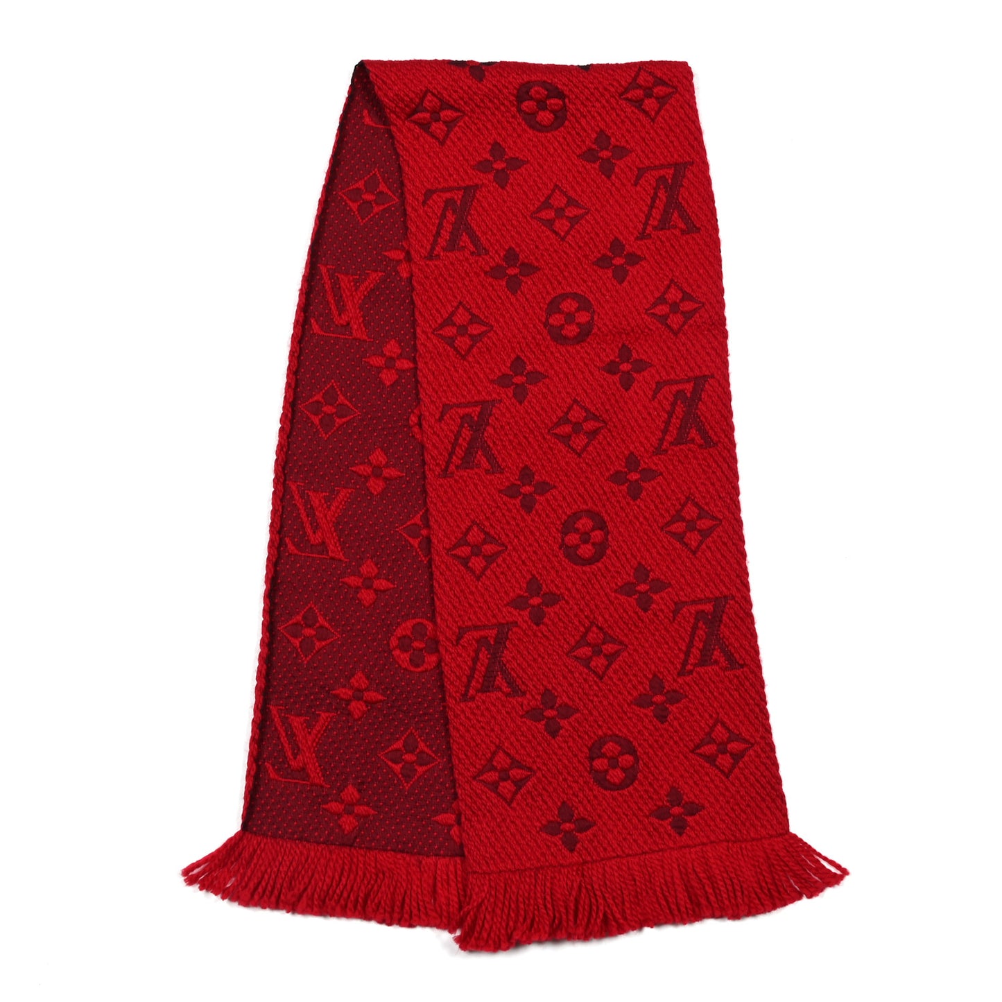 Wool Silk Logomania Scarf Rubis