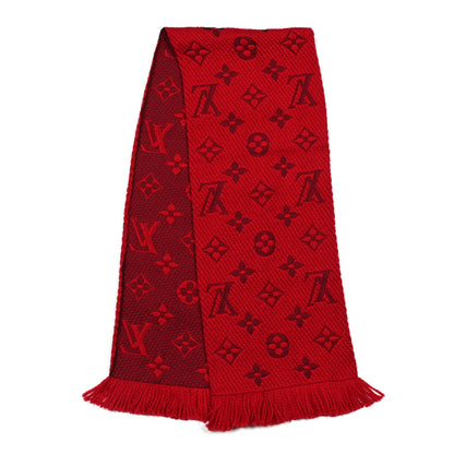 Louis Vuitton Wool Silk Logomania Scarf Rubis 2 of 3
