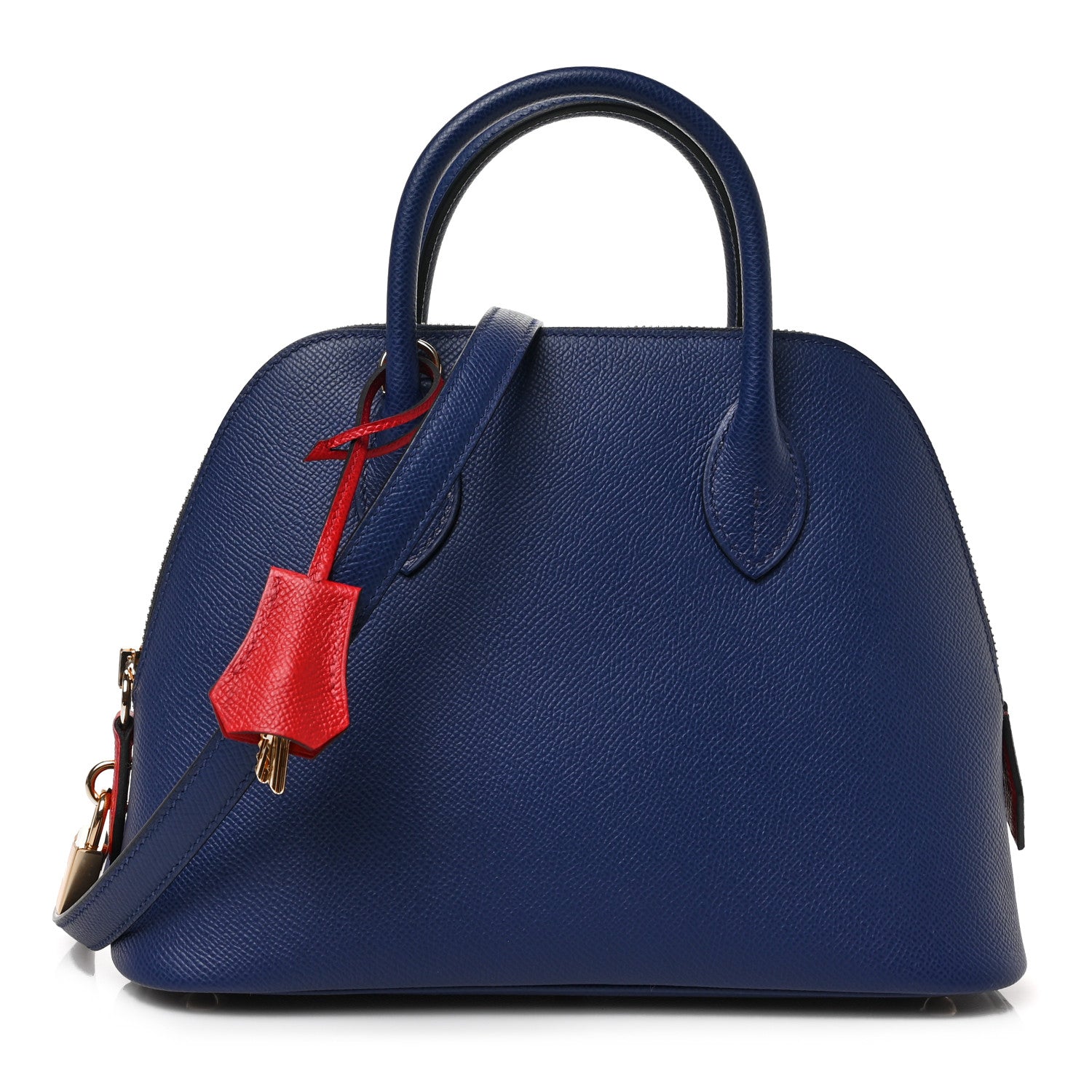 Hermes Epsom Tri-Color 1923 Bolide 25 Blue Saphir Blue Indigo Rouge Piment 1 of 8