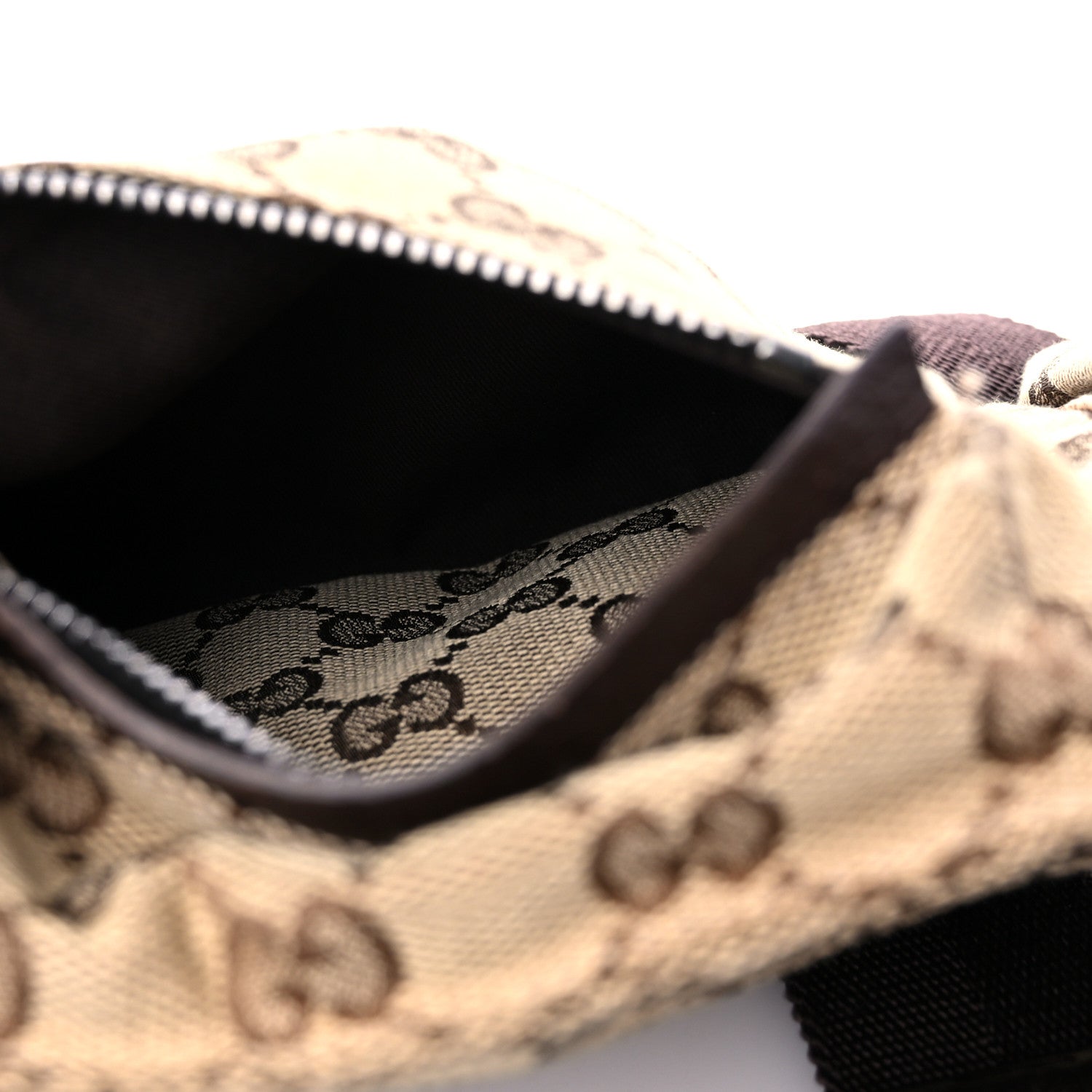 Gucci GG Monogram Double Pocket Belt Bag Dark Brown 5 of 13