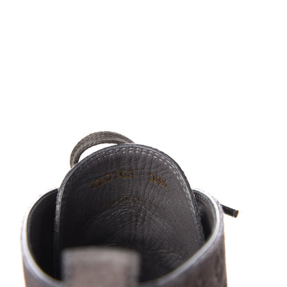 Louis Vuitton Monogram Embossed Suede Frosty Wedge Low Boots 38.5 Dark Grey 9 of 10