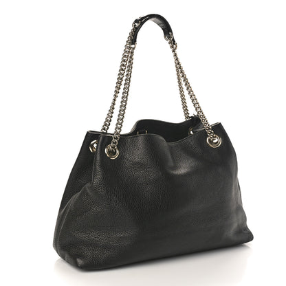 Gucci Pebbled Calfskin Medium Soho Chain Shoulder Bag Black 2 of 12